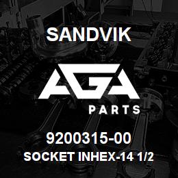 9200315-00 Sandvik SOCKET INHEX-14 1/2 IN. 7809M | AGA Parts