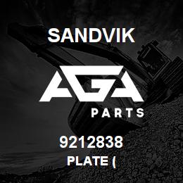 9212838 Sandvik PLATE ( | AGA Parts