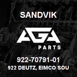 922-70791-01 Sandvik 922 DEUTZ, EIMCO SOUTH AFRICA | AGA Parts