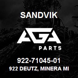 922-71045-01 Sandvik 922 DEUTZ, MINERA MINOR | AGA Parts