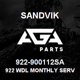 922-900112SA Sandvik 922 WDL MONTHLY SERV KIT | AGA Parts