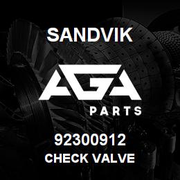 92300912 Sandvik CHECK VALVE | AGA Parts