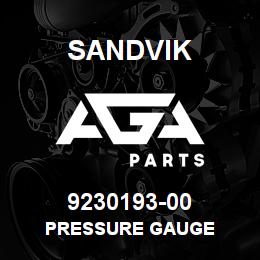 9230193-00 Sandvik PRESSURE GAUGE | AGA Parts