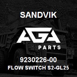 9230226-00 Sandvik FLOW SWITCH S2-GL25 20-40 L/M | AGA Parts