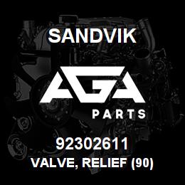 92302611 Sandvik VALVE, RELIEF (90) | AGA Parts