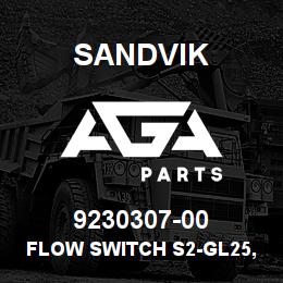 9230307-00 Sandvik FLOW SWITCH S2-GL25, 16-32 L/M | AGA Parts
