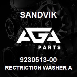 9230513-00 Sandvik RECTRICTION WASHER A2-FA50Z | AGA Parts