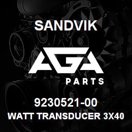 9230521-00 Sandvik WATT TRANSDUCER 3X400 V. MODBUS | AGA Parts