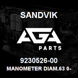 9230526-00 Sandvik MANOMETER DIAM.63 0-25MPA | AGA Parts