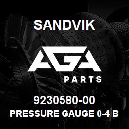 9230580-00 Sandvik PRESSURE GAUGE 0-4 BAR | AGA Parts
