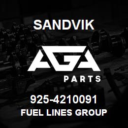 925-4210091 Sandvik FUEL LINES GROUP | AGA Parts