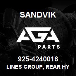 925-4240016 Sandvik LINES GROUP, REAR HYDRAULIC | AGA Parts