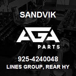 925-4240048 Sandvik LINES GROUP, REAR HYDRAULIC | AGA Parts
