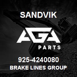 925-4240080 Sandvik BRAKE LINES GROUP | AGA Parts