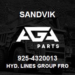 925-4320013 Sandvik HYD. LINES GROUP FRONT | AGA Parts