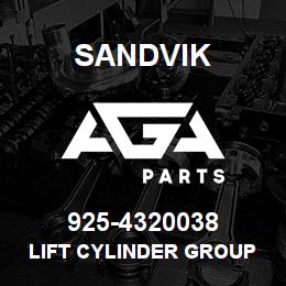 925-4320038 Sandvik LIFT CYLINDER GROUP | AGA Parts