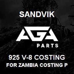 925 V-8 COSTING Sandvik FOR ZAMBIA COSTING PURPOSES | AGA Parts