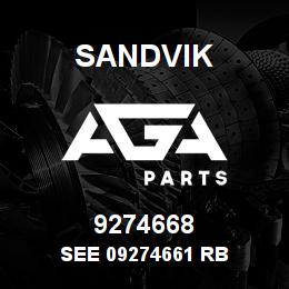 9274668 Sandvik SEE 09274661 RB | AGA Parts