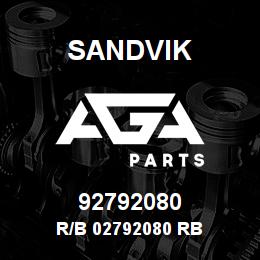 92792080 Sandvik R/B 02792080 RB | AGA Parts