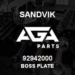 92942000 Sandvik BOSS PLATE | AGA Parts
