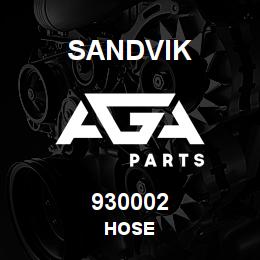 930002 Sandvik HOSE | AGA Parts