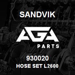 930020 Sandvik HOSE SET L2600 | AGA Parts