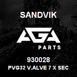 930028 Sandvik PVG32 V.ALVE 7 X SECT - MANUAL | AGA Parts