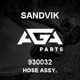 930032 Sandvik HOSE ASSY. | AGA Parts