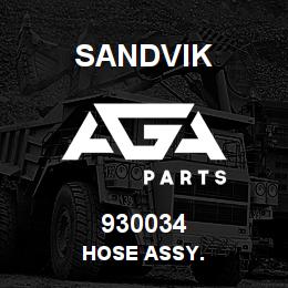 930034 Sandvik HOSE ASSY. | AGA Parts