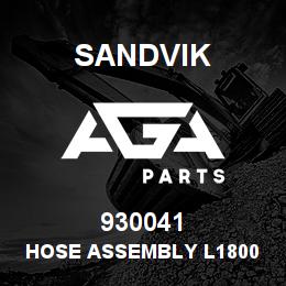 930041 Sandvik HOSE ASSEMBLY L1800 (L 750) | AGA Parts