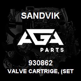 930862 Sandvik VALVE CARTRIGE, (SET TO 55BAR) RB | AGA Parts