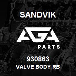 930863 Sandvik VALVE BODY RB | AGA Parts