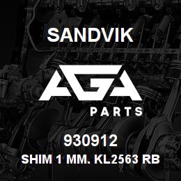 930912 Sandvik SHIM 1 MM. KL2563 RB | AGA Parts