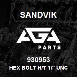 930953 Sandvik HEX BOLT H/T 1" UNC X 2" (SLEW | AGA Parts