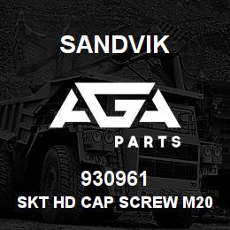 930961 Sandvik SKT HD CAP SCREW M20X60 MM.-SLEW | AGA Parts