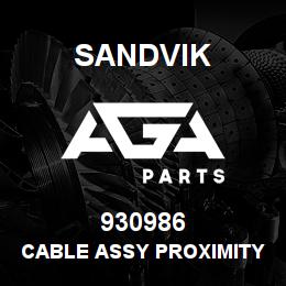 930986 Sandvik CABLE ASSY PROXIMITY SWITCH | AGA Parts