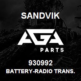 930992 Sandvik BATTERY-RADIO TRANS.'PADDLE' S | AGA Parts