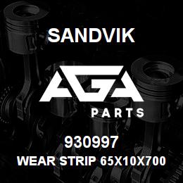 930997 Sandvik WEAR STRIP 65X10X700 MM. MOTOR | AGA Parts