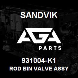 931004-K1 Sandvik ROD BIN VALVE ASSY | AGA Parts