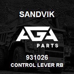 931026 Sandvik CONTROL LEVER RB | AGA Parts