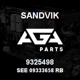 9325498 Sandvik SEE 09333658 RB | AGA Parts