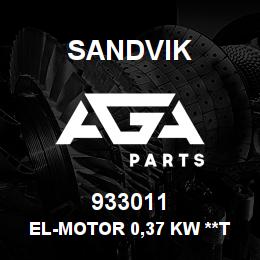 933011 Sandvik EL-MOTOR 0,37 KW **T-TEXT | AGA Parts