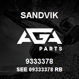 9333378 Sandvik SEE 09333378 RB | AGA Parts