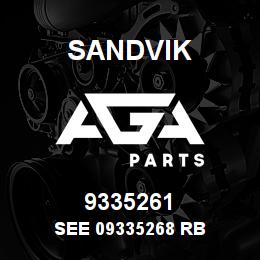 9335261 Sandvik SEE 09335268 RB | AGA Parts