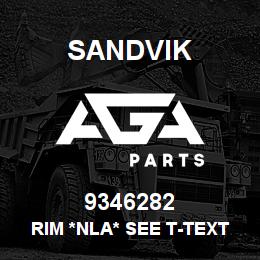 9346282 Sandvik RIM *NLA* SEE T-TEXT RB | AGA Parts