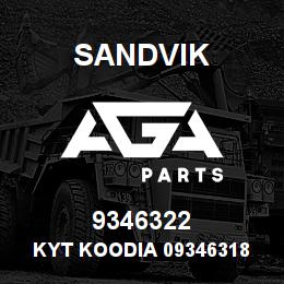 9346322 Sandvik KYT KOODIA 09346318 RB | AGA Parts