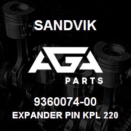 9360074-00 Sandvik EXPANDER PIN KPL 2209 | AGA Parts