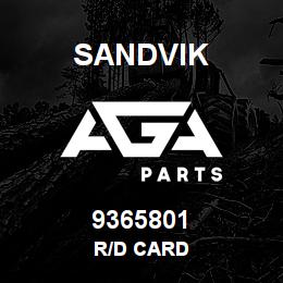 9365801 Sandvik R/D CARD | AGA Parts