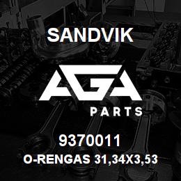 9370011 Sandvik O-RENGAS 31,34X3,53 | AGA Parts