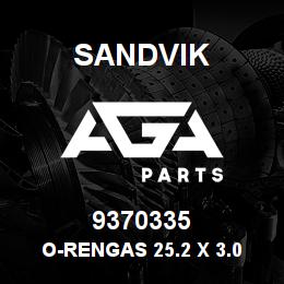 9370335 Sandvik O-RENGAS 25.2 X 3.0 RB | AGA Parts